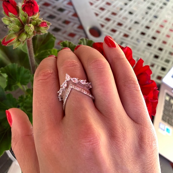 Silver CZ Adjustable Ring - Picture 2 of 5